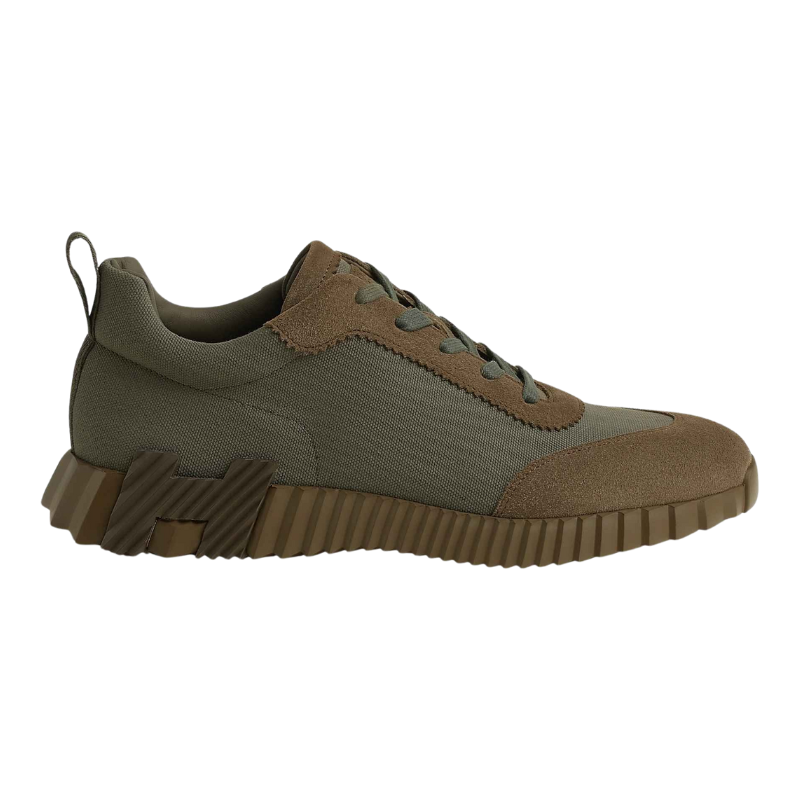 1_075e5c25-e050-4e5b-a7ca-31f9f7f817a0.png Hermès Bouncing Sneaker in Cotton Canvas and Suede - Image 1